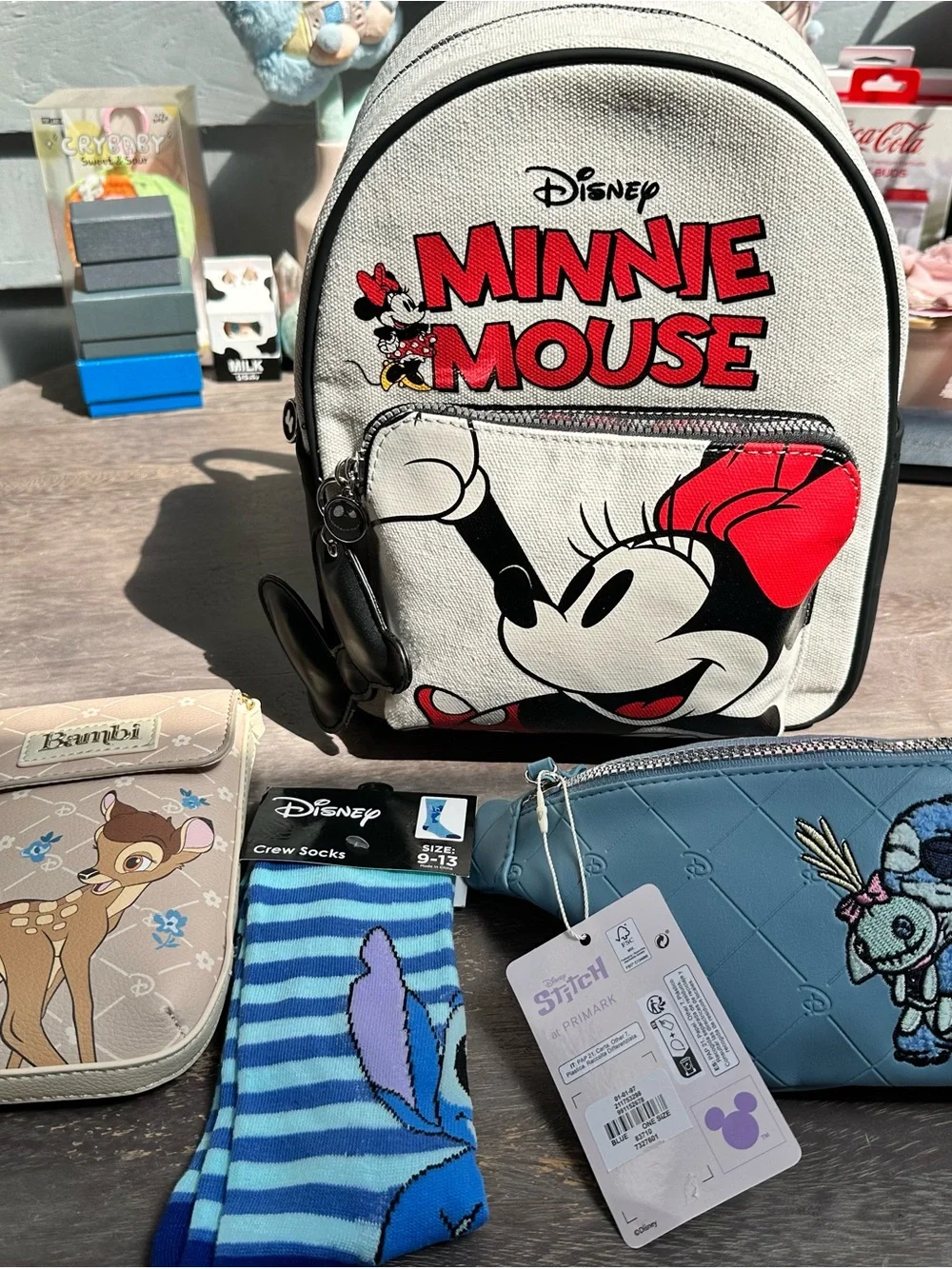 Disney Minnie Mouse Cream and Red Kids Backpack with Front Pocket VALUE BUNDLE